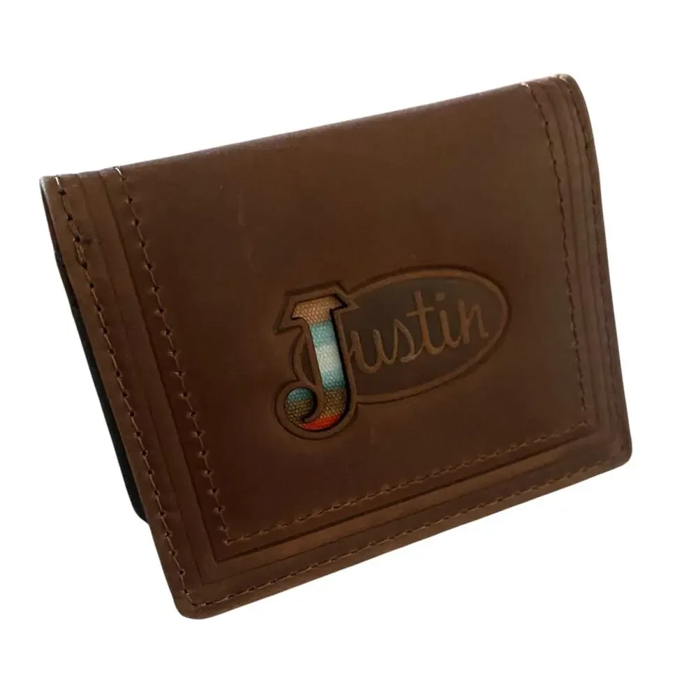 NWT Men’s JUSTIN Front Pocket Genuine Leather Brown RFID Card Wallet 2122825W7